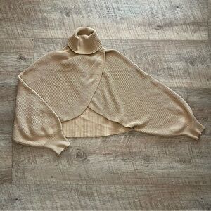 Lulu's Neutral Beige Cropped Turtleneck Sweater